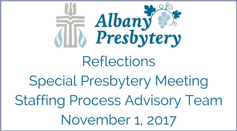 Reflections on the Nov. 1 Special Meeting of Presbytery